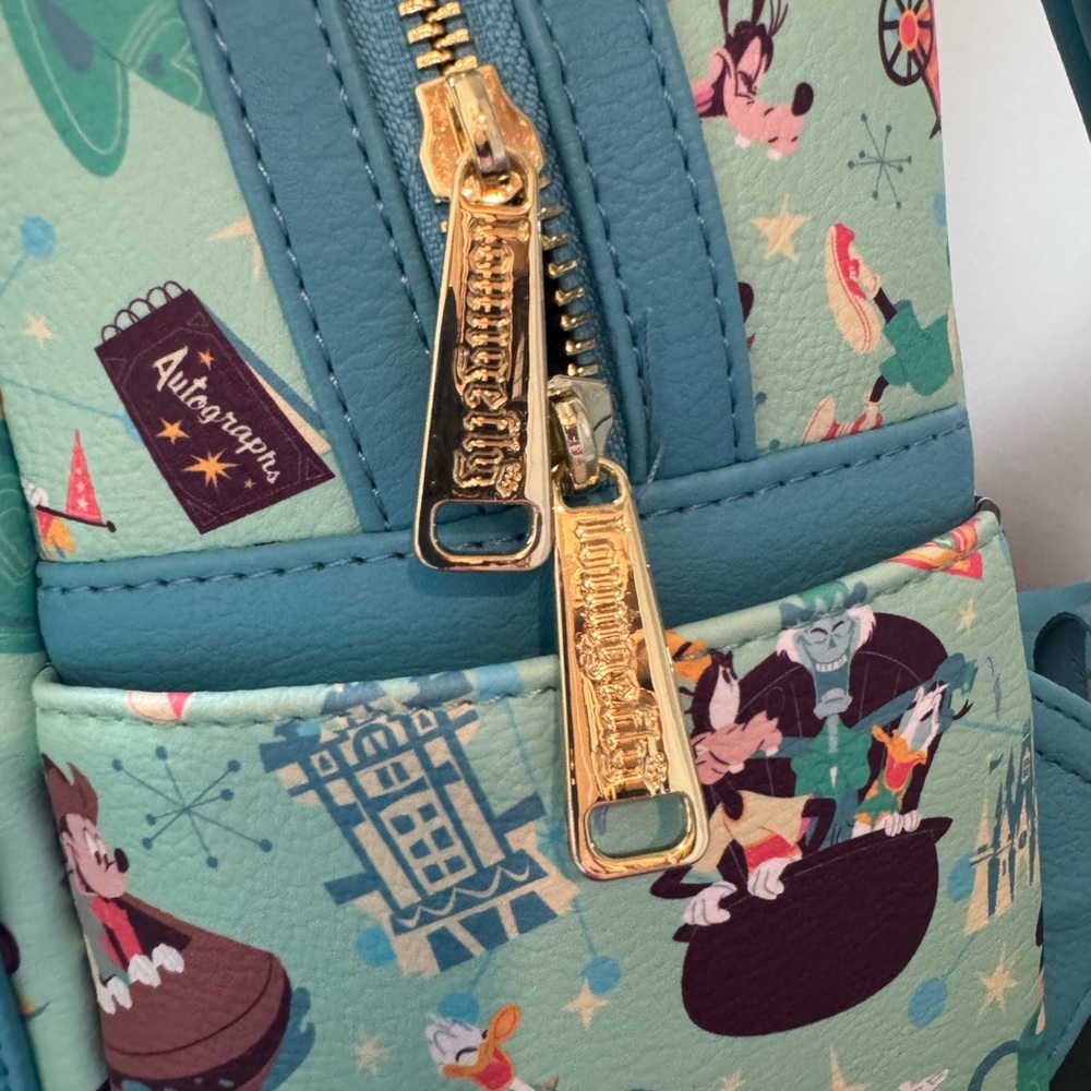 Disney “Play in the Park” merch Loungefly Backpack - Teal - Picture 3 of 7